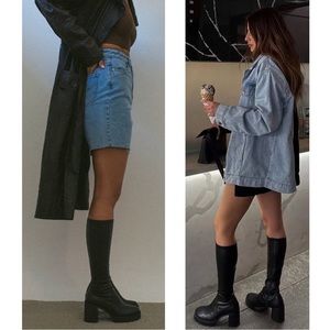 Tony Bianco Black Chunky Heeled Boots